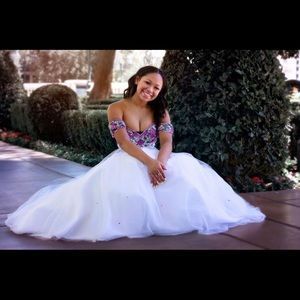 White Beaded Formal Dress
